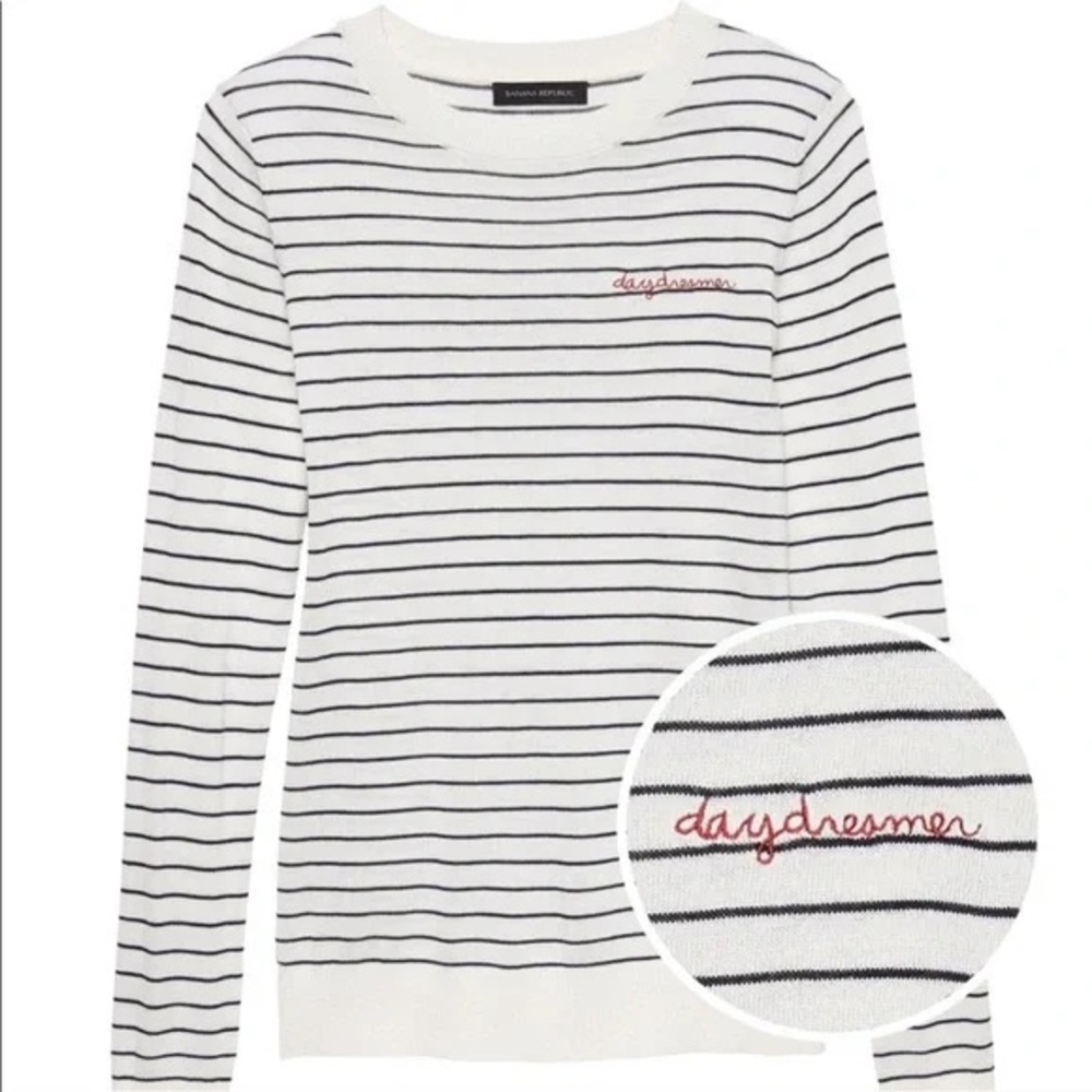 Banana Republic Women's Striped Sweater - Black and White